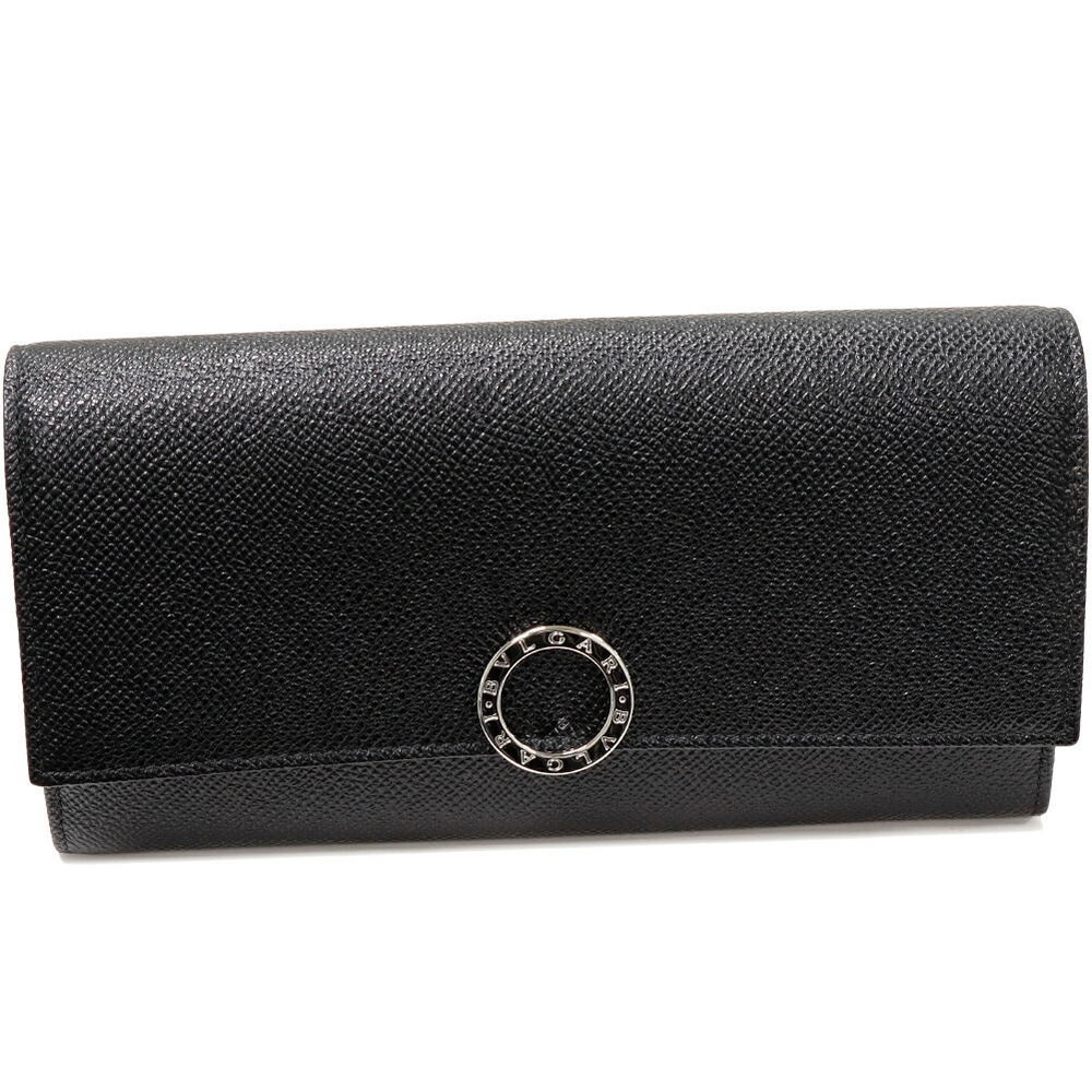 Bvlgari Bvlgari Black Leather Zip Wallet 30414 Leather Long Wallet 30414